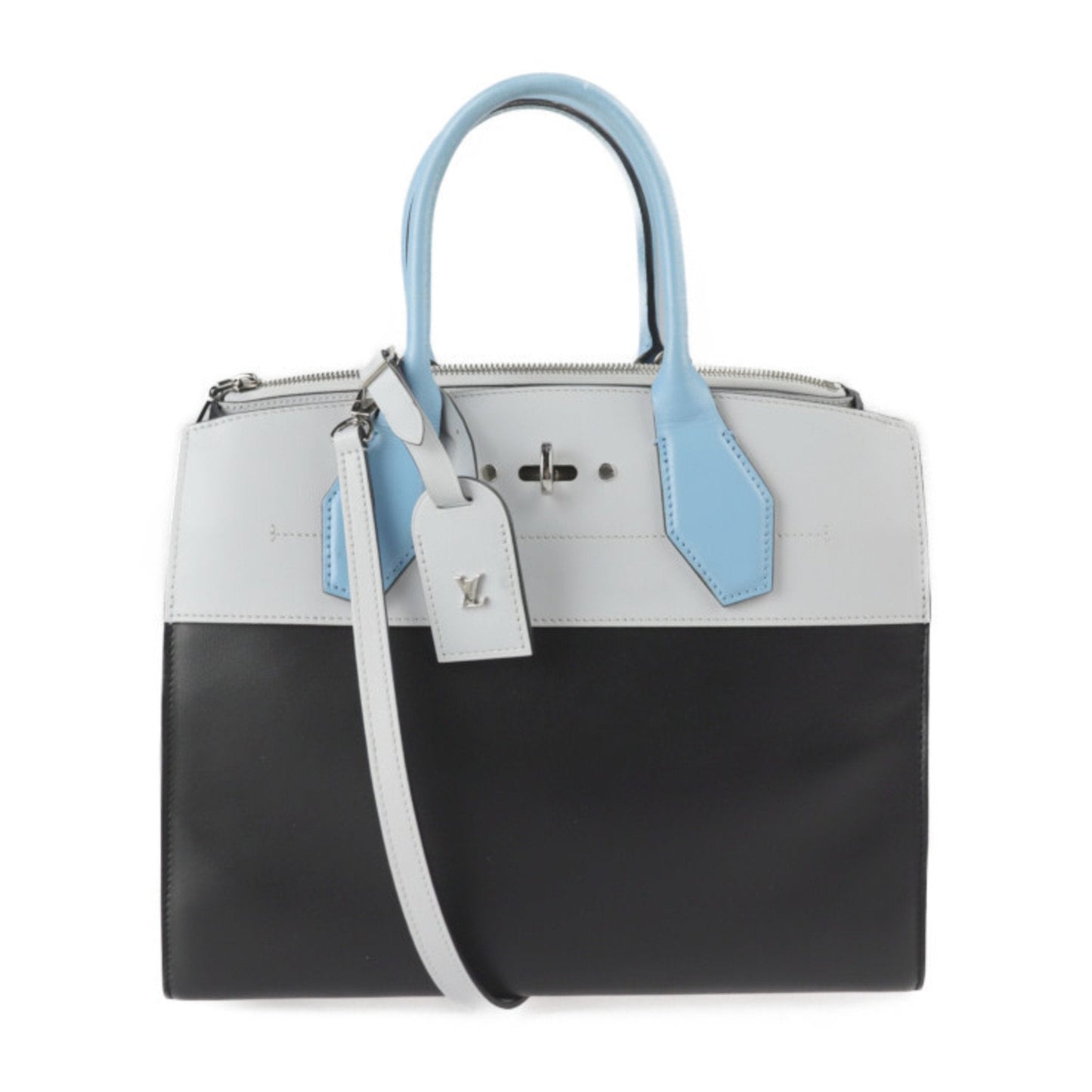 Louis Vuitton Black Leather City steamer handbag bag