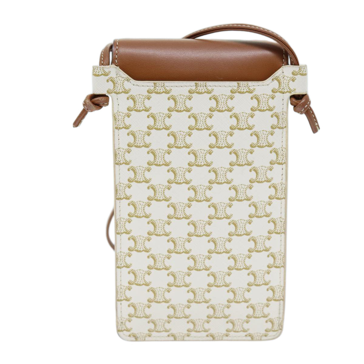 Luxury CELINE Triomphe Shoulder Pouch PVC Leather Whe  73744