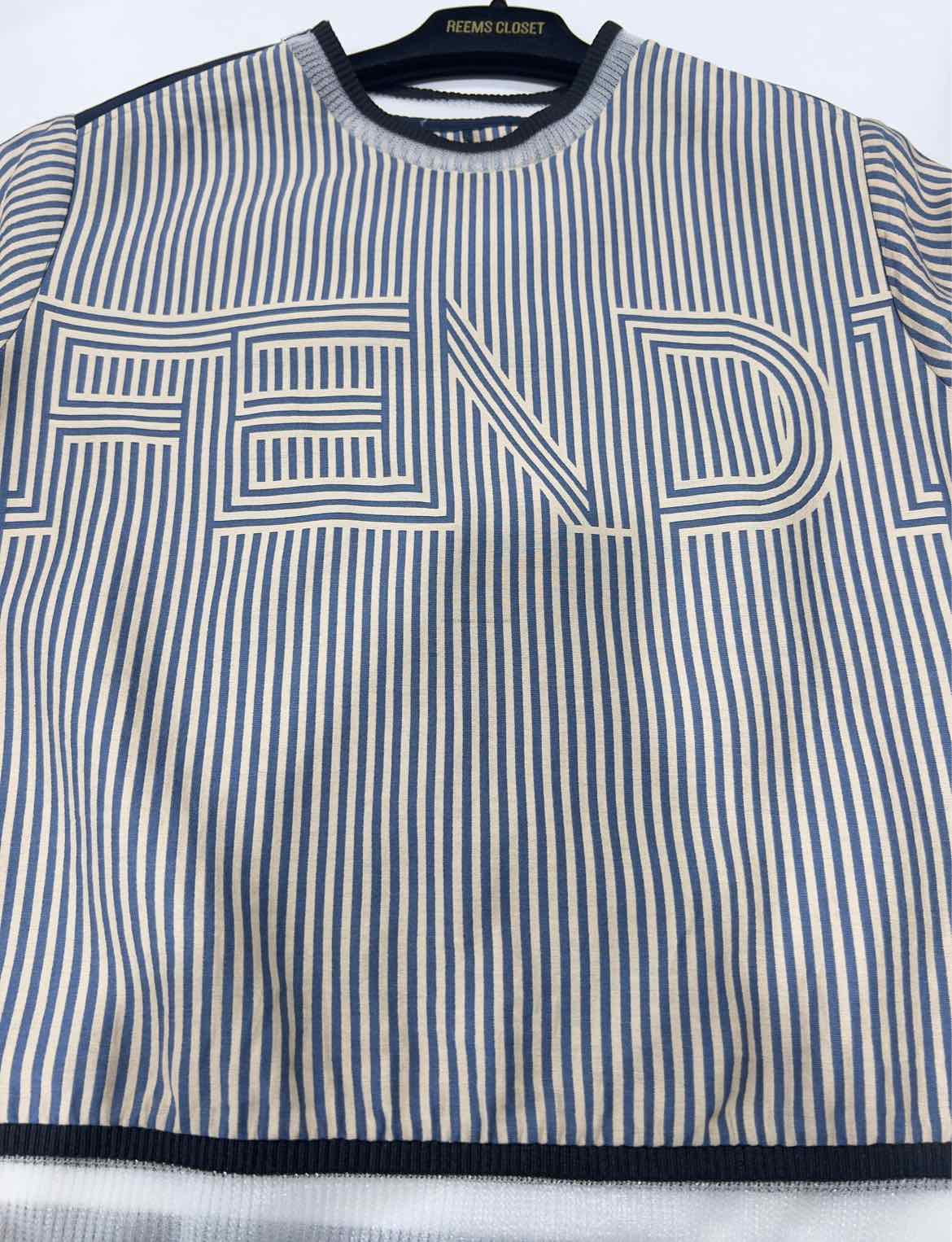 FENDI Jersey Black & Beige Logo Size US 2 Top
