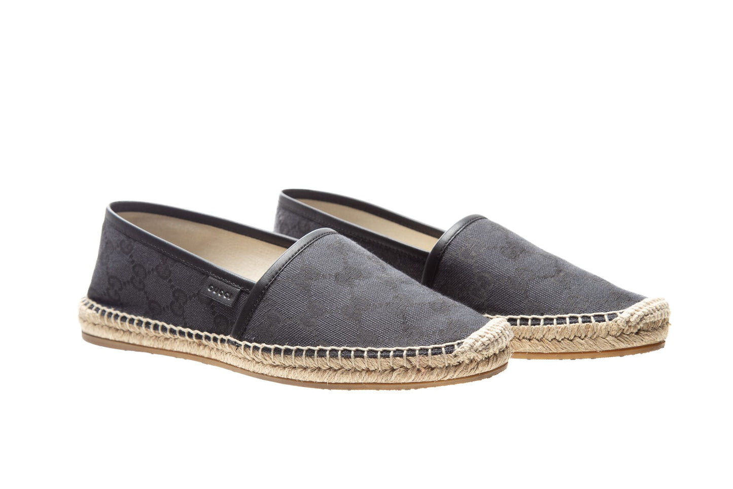 Gucci Black Canvas GG Espadrille SZ 37.5