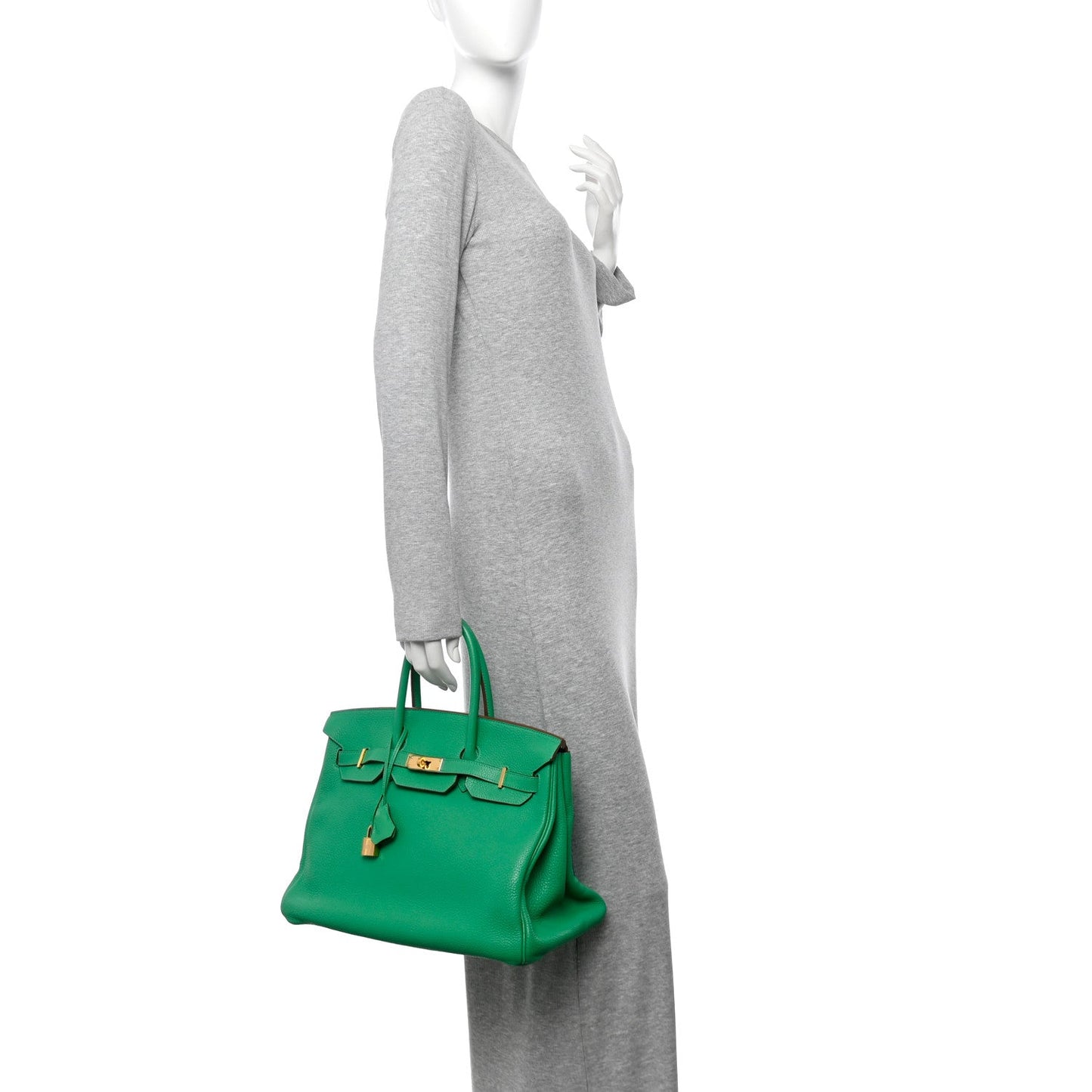 Hermes Taurillon Clemence Birkin 35 Menthe