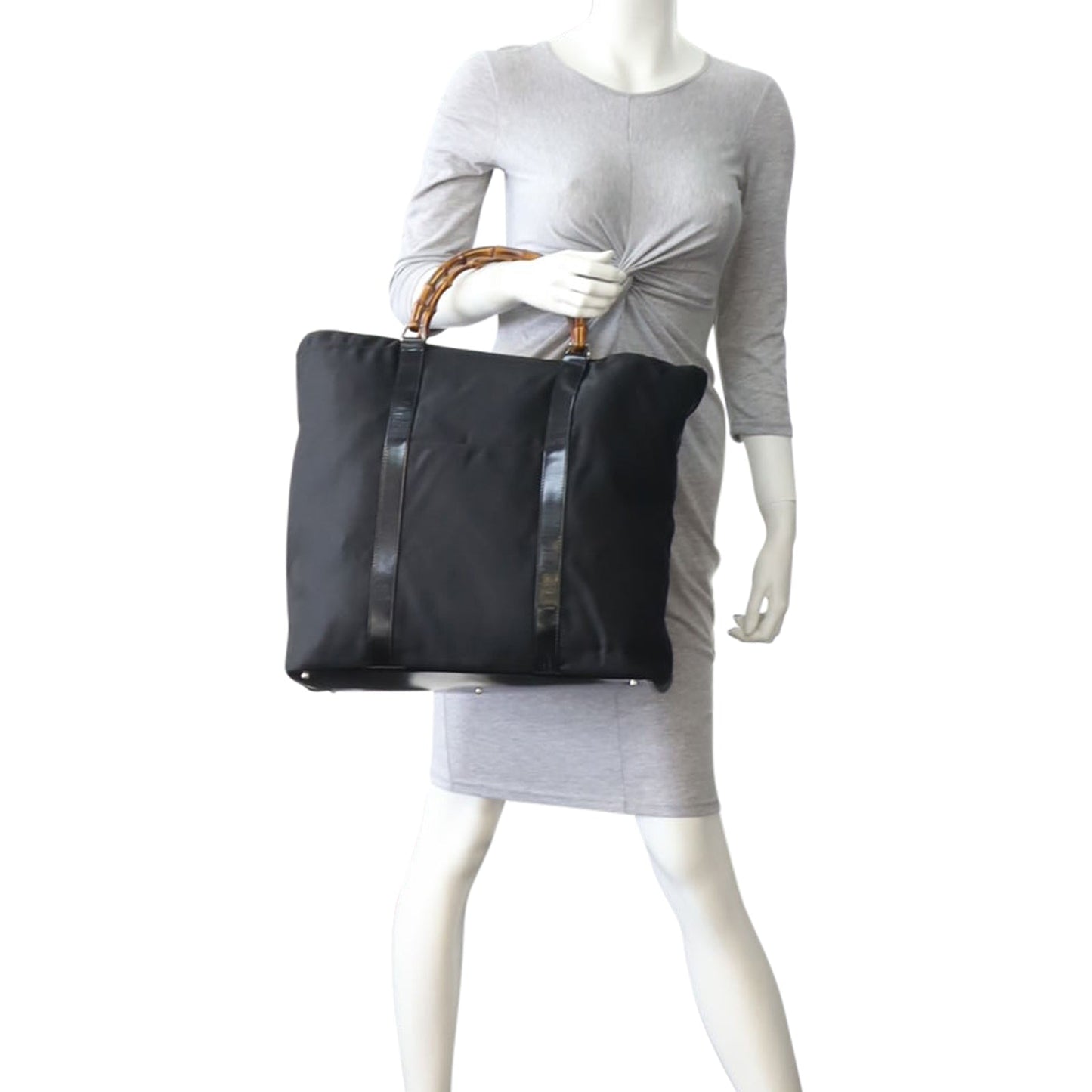 Gucci Nylon Bamboo Handle Tote