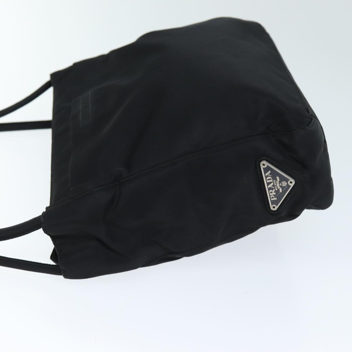 PRADA Hand Bag Nylon Black Auth 73878