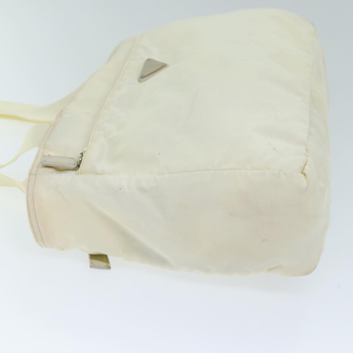 PRADA Shoulder Bag Nylon Cream Auth 73885