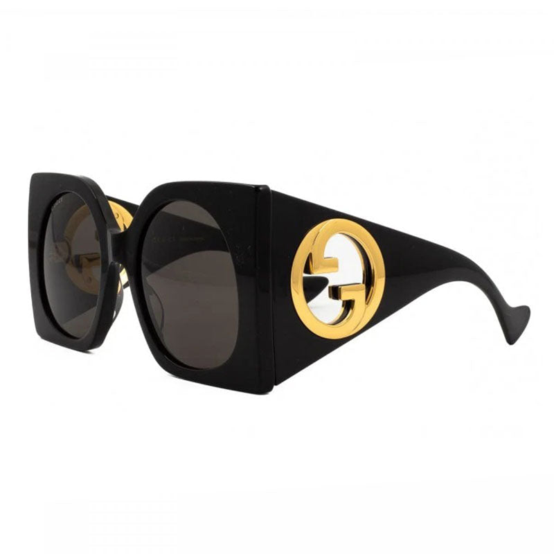 Gucci Sunglasses Square Full Rim, Black Frame and Grey Lens GG1254S001