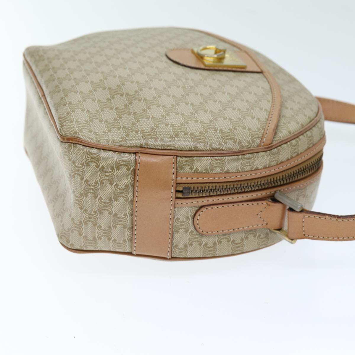 Luxury CELINE Macadam Canvas Shoulder Bag Beige  73944