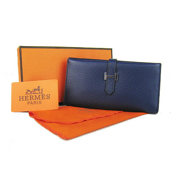 Luxury Hermes Wallet H008 Ladies Wallet Blue