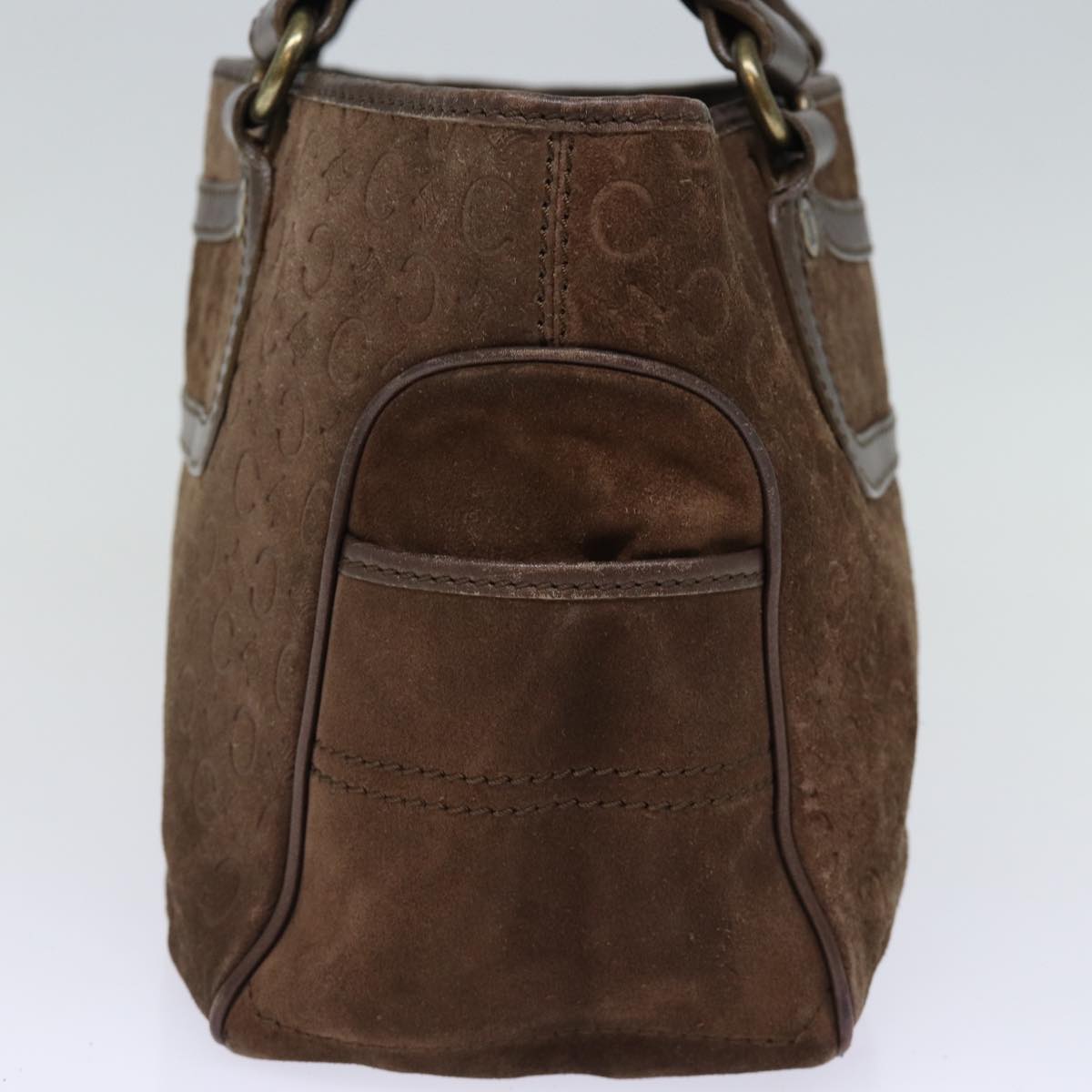 Luxury CELINE C Macadam Canvas Hand Bag Brown  74222