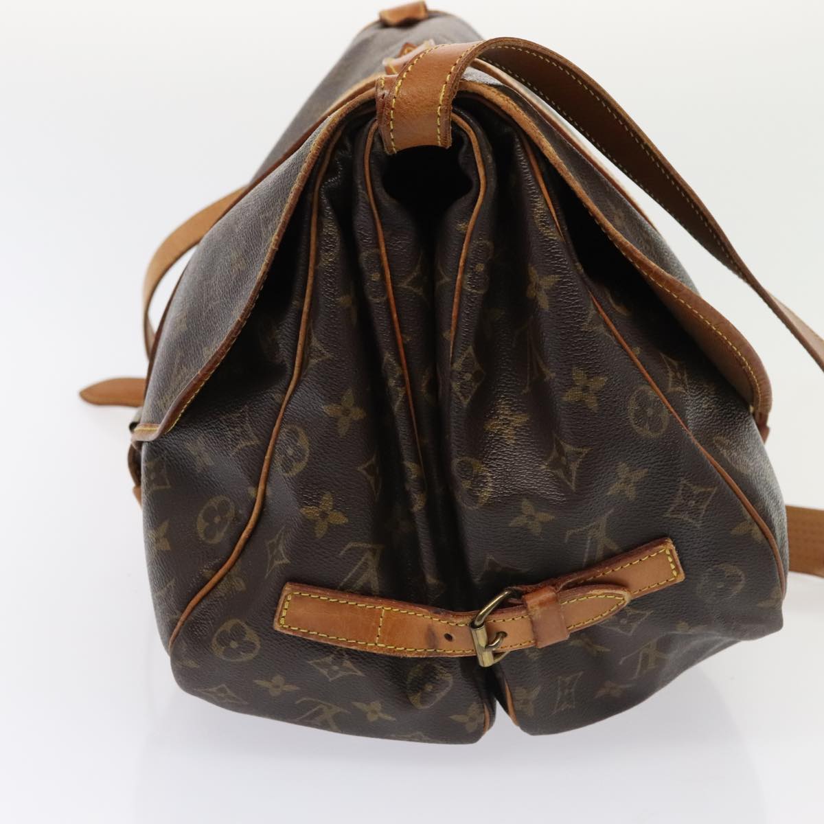 LOUIS VUITTON Monogram Saumur 35 Shoulder Bag M42254 LV Auth 74367