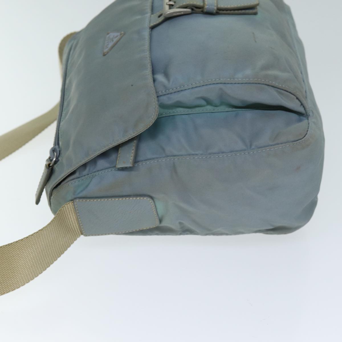 PRADA Shoulder Bag Nylon Light Blue Auth 74535