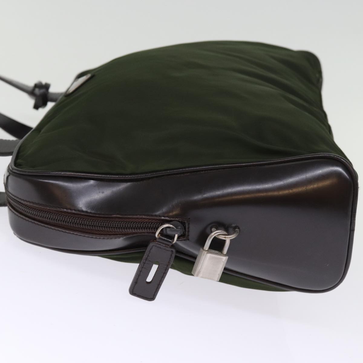 PRADA Shoulder Bag Nylon Khaki Auth 74578