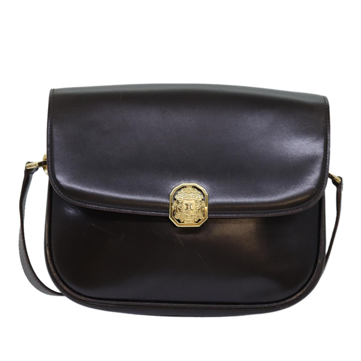 Luxury CELINE Shoulder Bag Leather Brown  74588