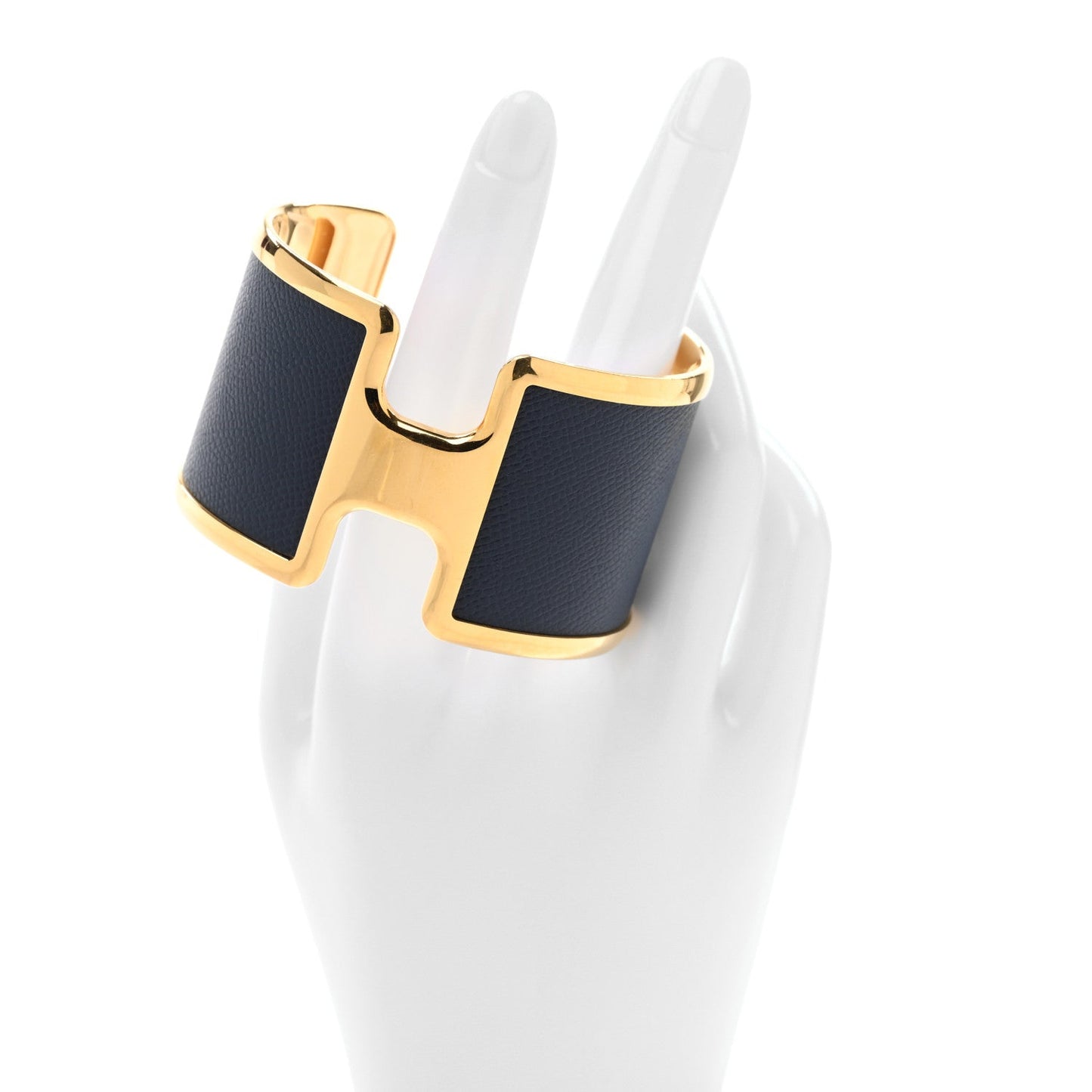 Hermes Epsom Olympe Cuff Bracelet Black