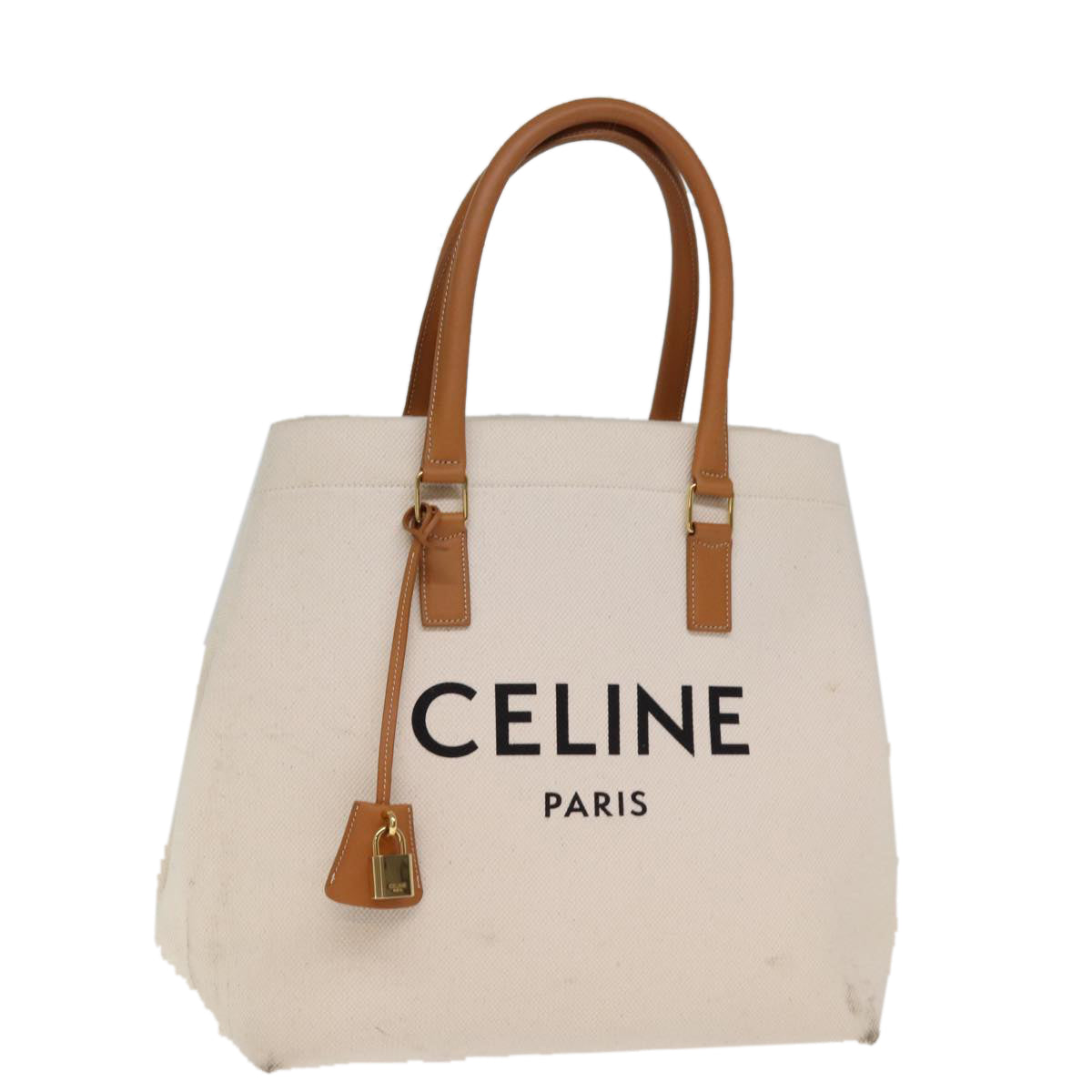 Luxury CELINE Horizontal Cabas Tote Bag Canvas Cream  74667