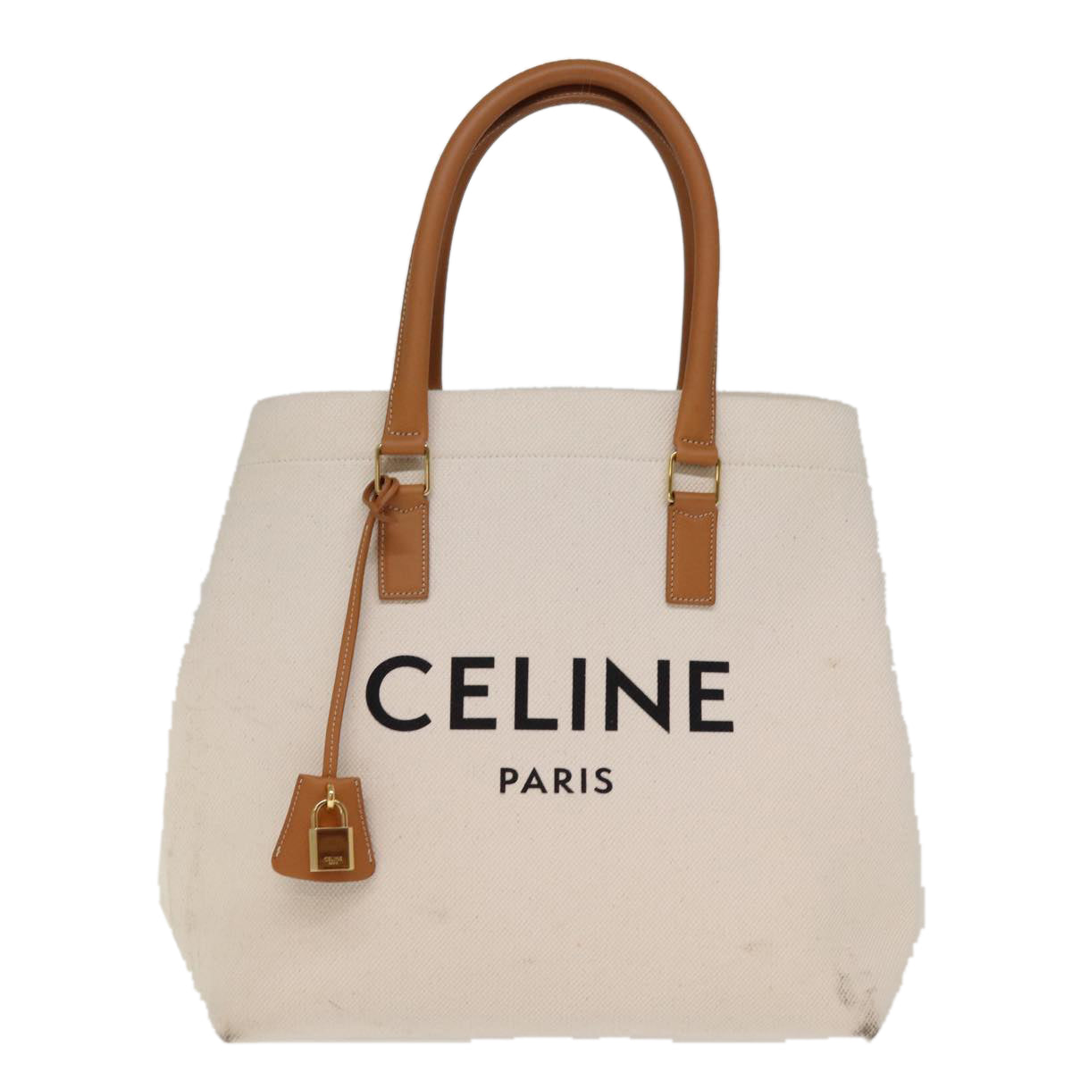 Luxury CELINE Horizontal Cabas Tote Bag Canvas Cream  74667