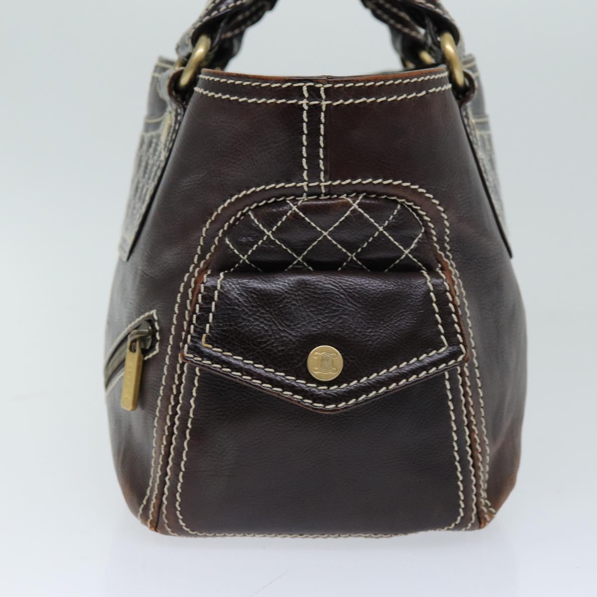 Luxury CELINE Hand Bag Leather Brown  74692