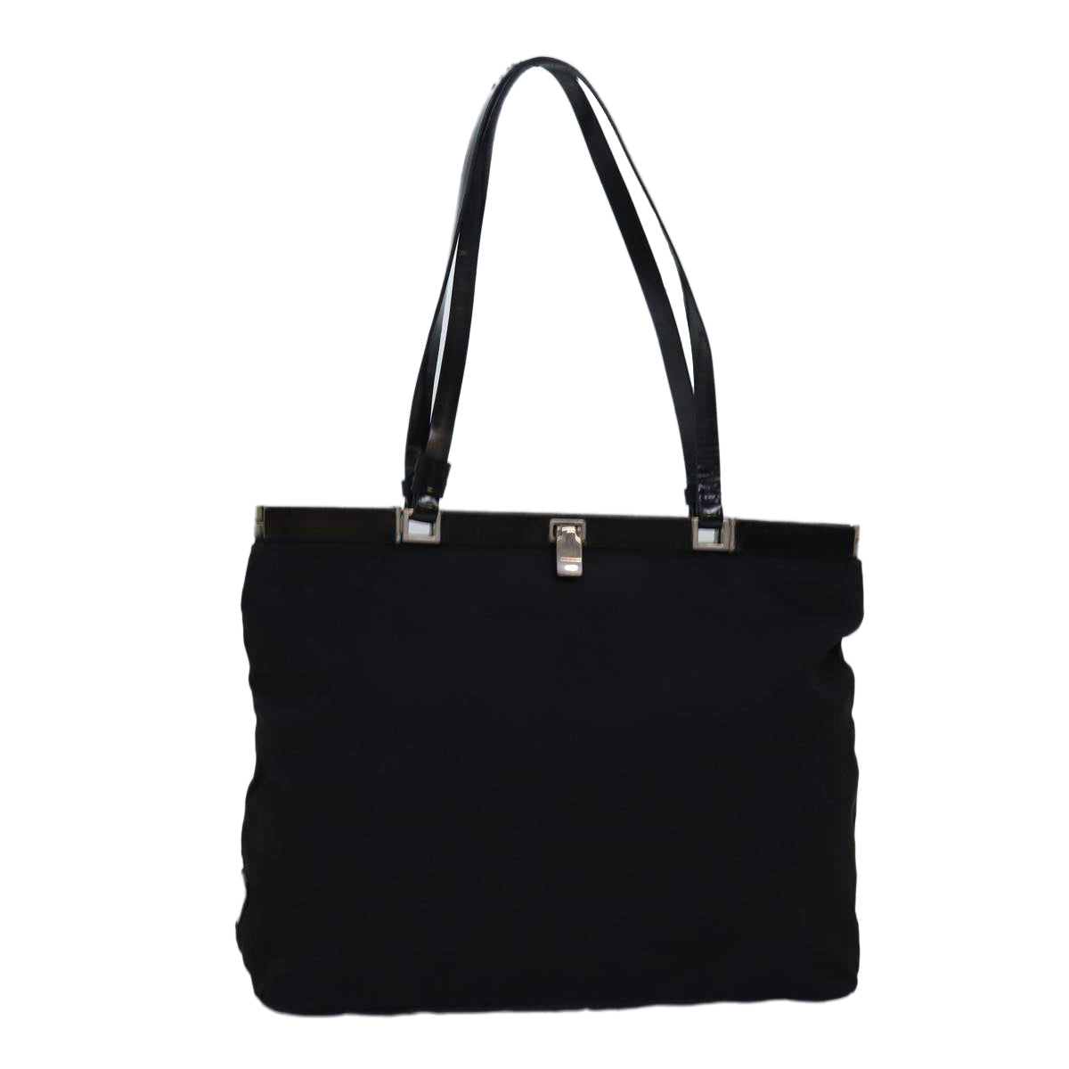 PRADA Hand Bag Nylon Black Auth 74736