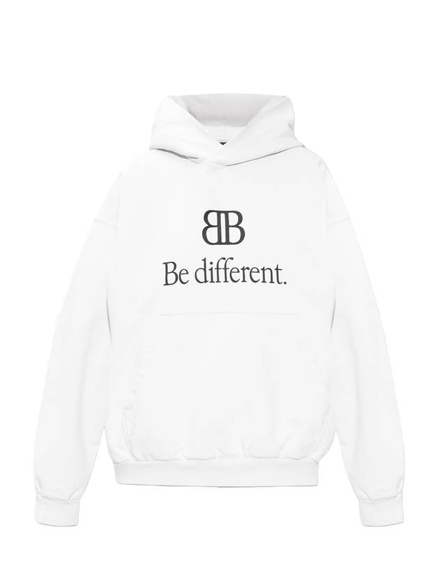 Luxury Balenciaga Trending 2026 BB Logo Print Hoodie Cream