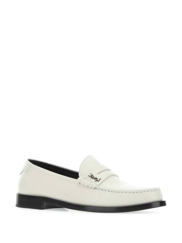 Luxury Saint Laurent Trending 2025 Le Loafer Penny Slippers In Smooth Leather Pearl
