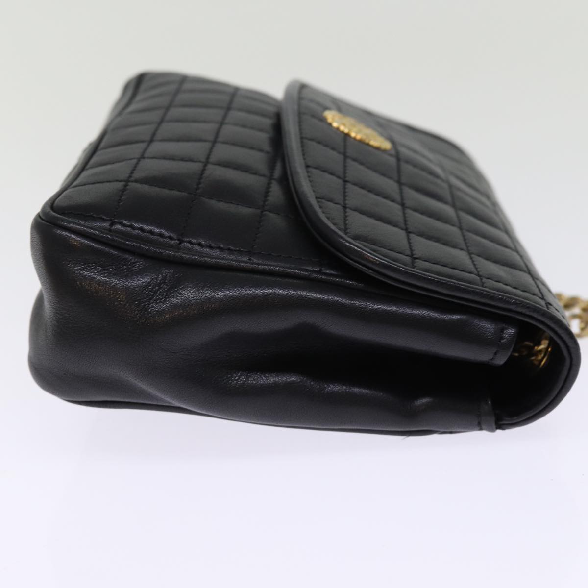 Luxury CELINE Chain Shoulder Bag Leather Black  75054