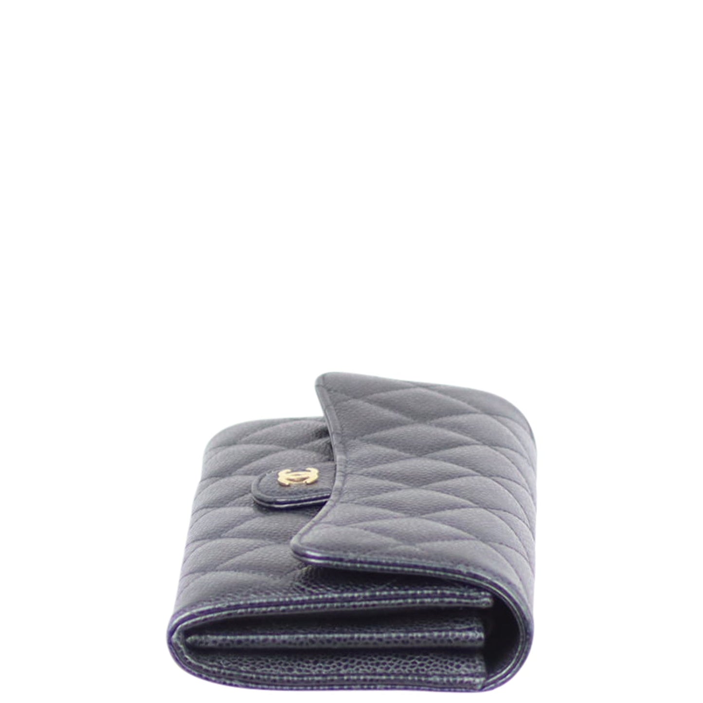 Chanel Classic Flap Long Wallet | Black Gold Hardware
