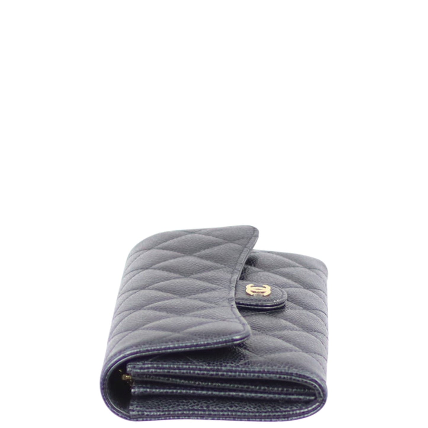 Chanel Classic Flap Long Wallet | Black Gold Hardware