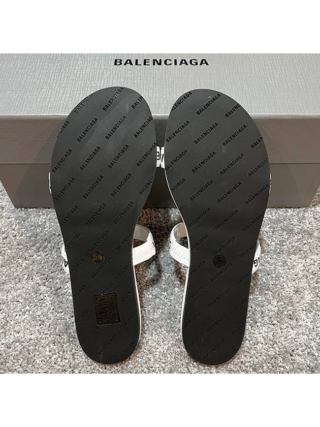 Luxury Balenciaga Trending 2026 Logo Round Slippers White