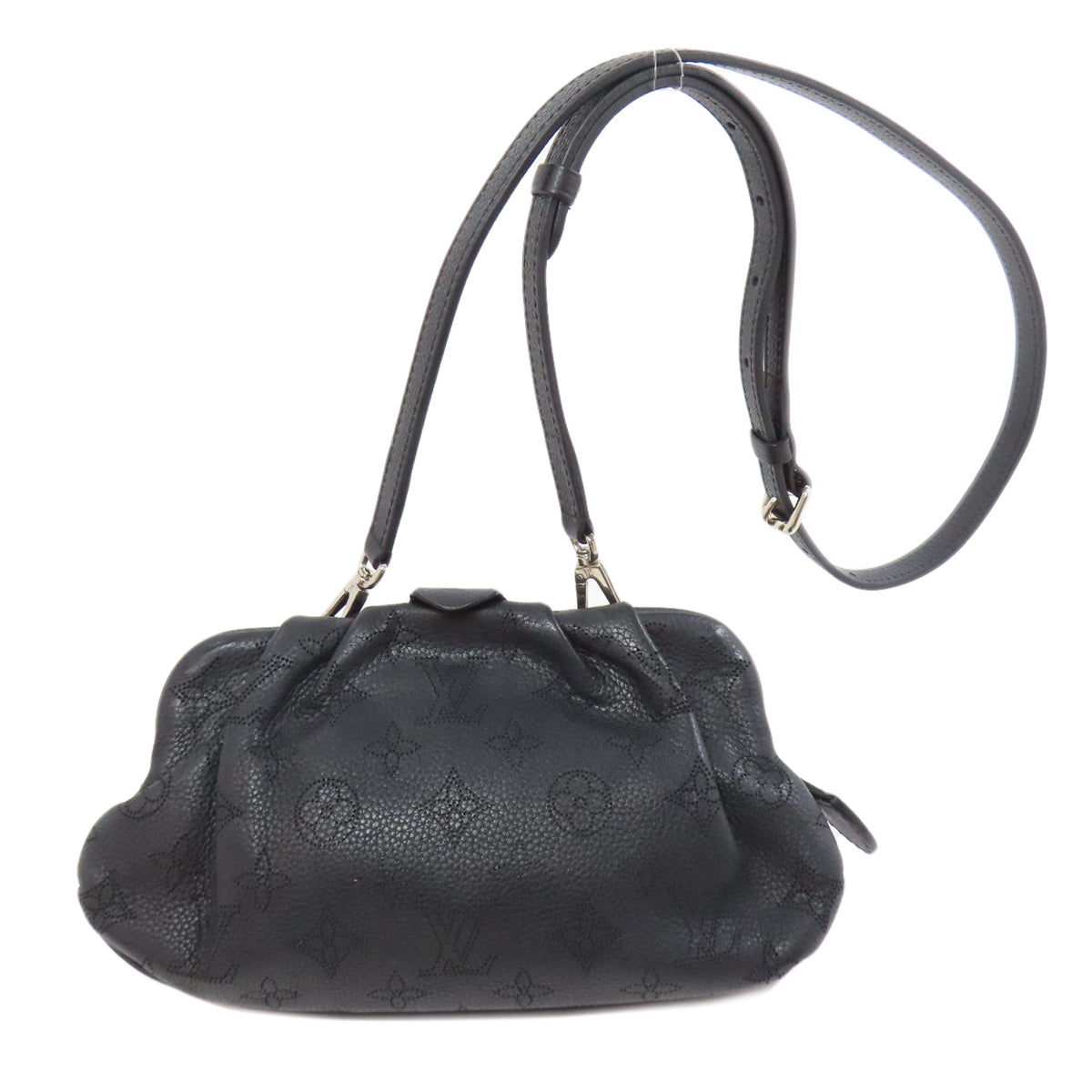 LOUIS VUITTON Shoulder Bag M80093 Mahina leather black Scala mini