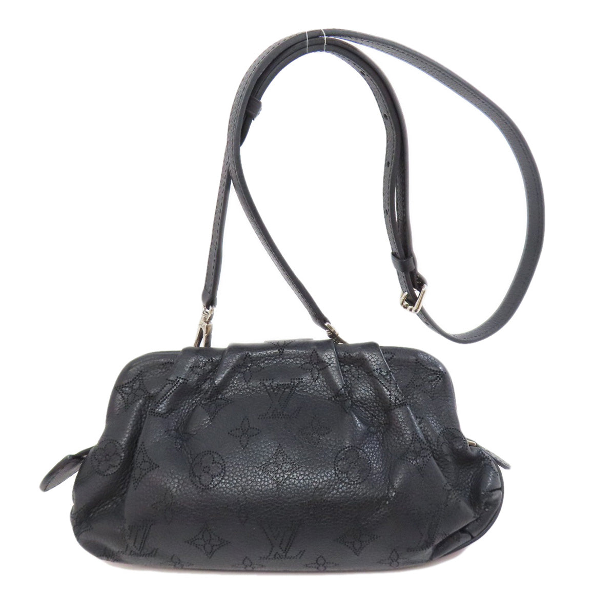 LOUIS VUITTON Shoulder Bag M80093 Mahina leather black Scala mini