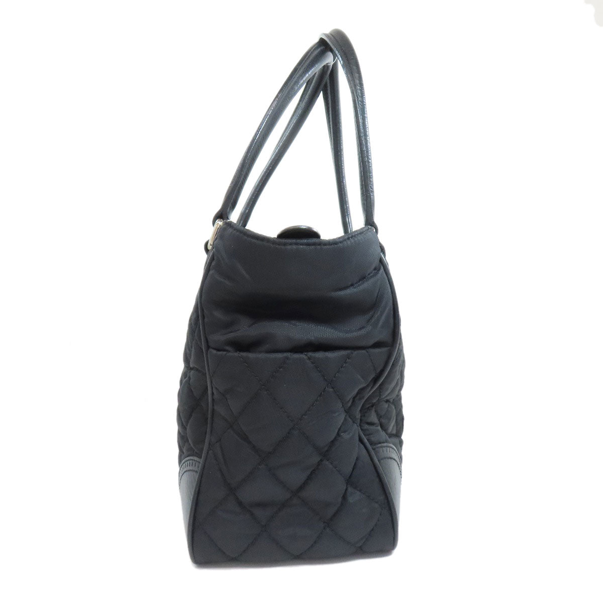 CHANEL Tote Bag Nylon black Paris New York SilverMetal