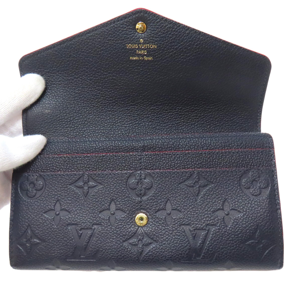 LOUIS VUITTON Long Wallet Purse M62125 Ann Platt Navy Portefeuille Sara