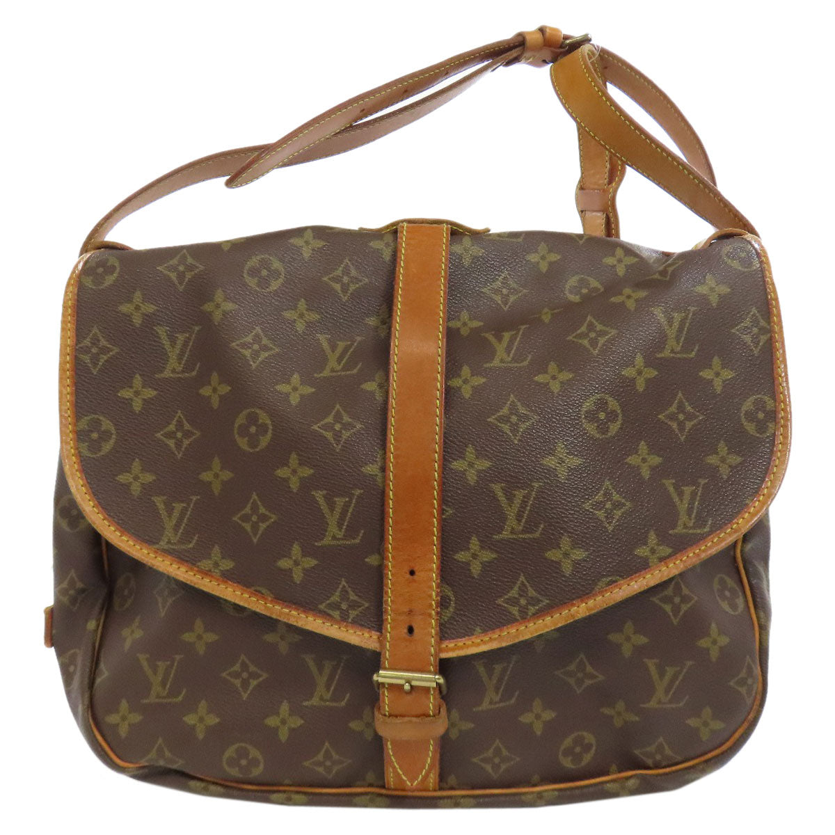 LOUIS VUITTON Shoulder Bag M42254 Monogram canvas Brown Saumur