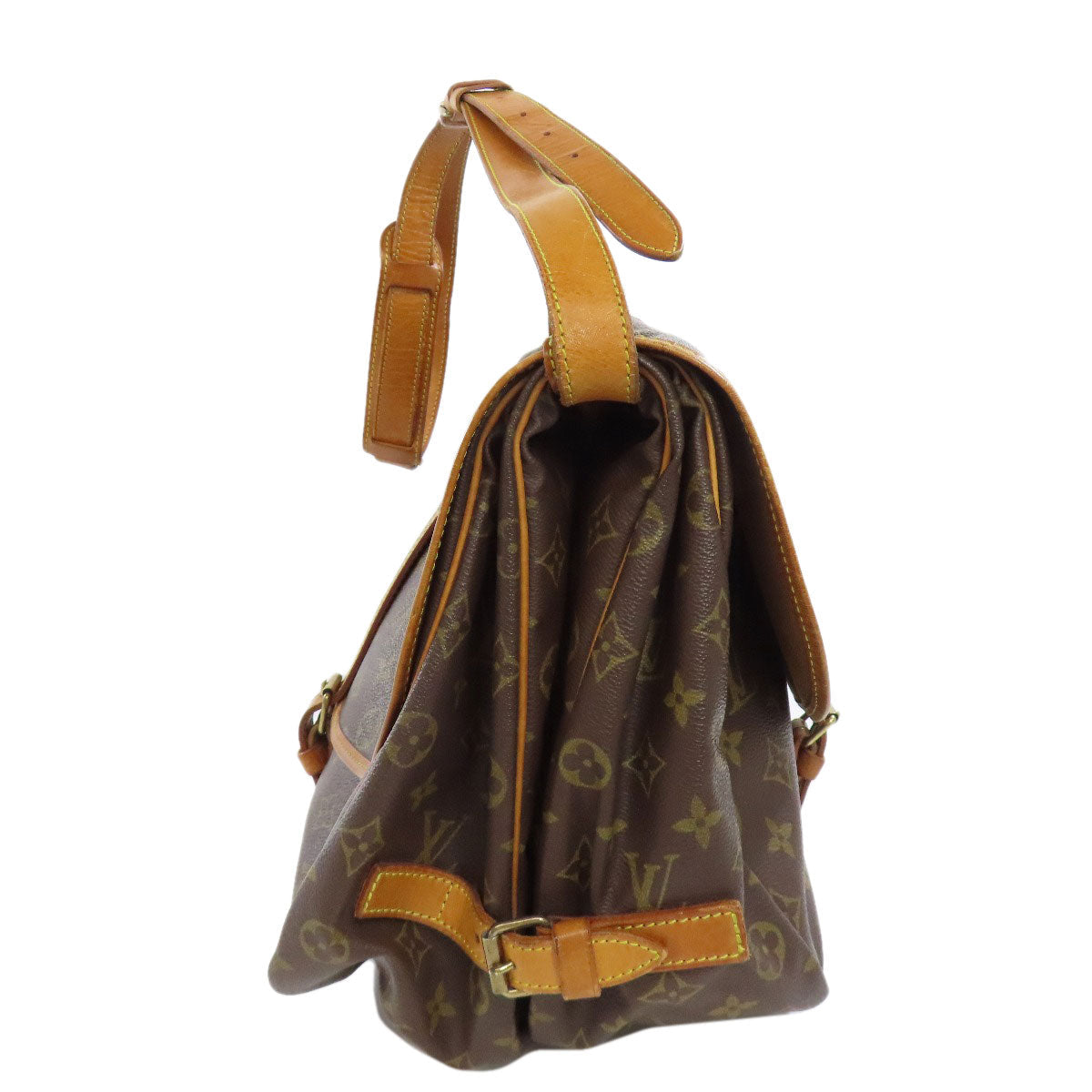 LOUIS VUITTON Shoulder Bag M42254 Monogram canvas Brown Saumur