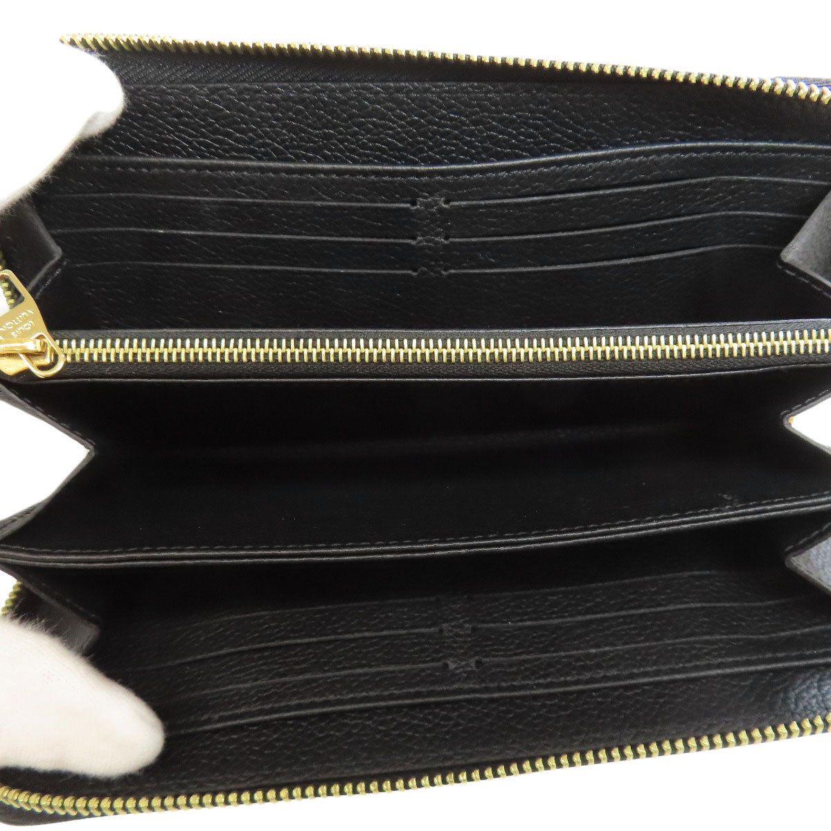 LOUIS VUITTON Long Wallet Purse M80481 Ann Platt black Zippy wallet bicolor