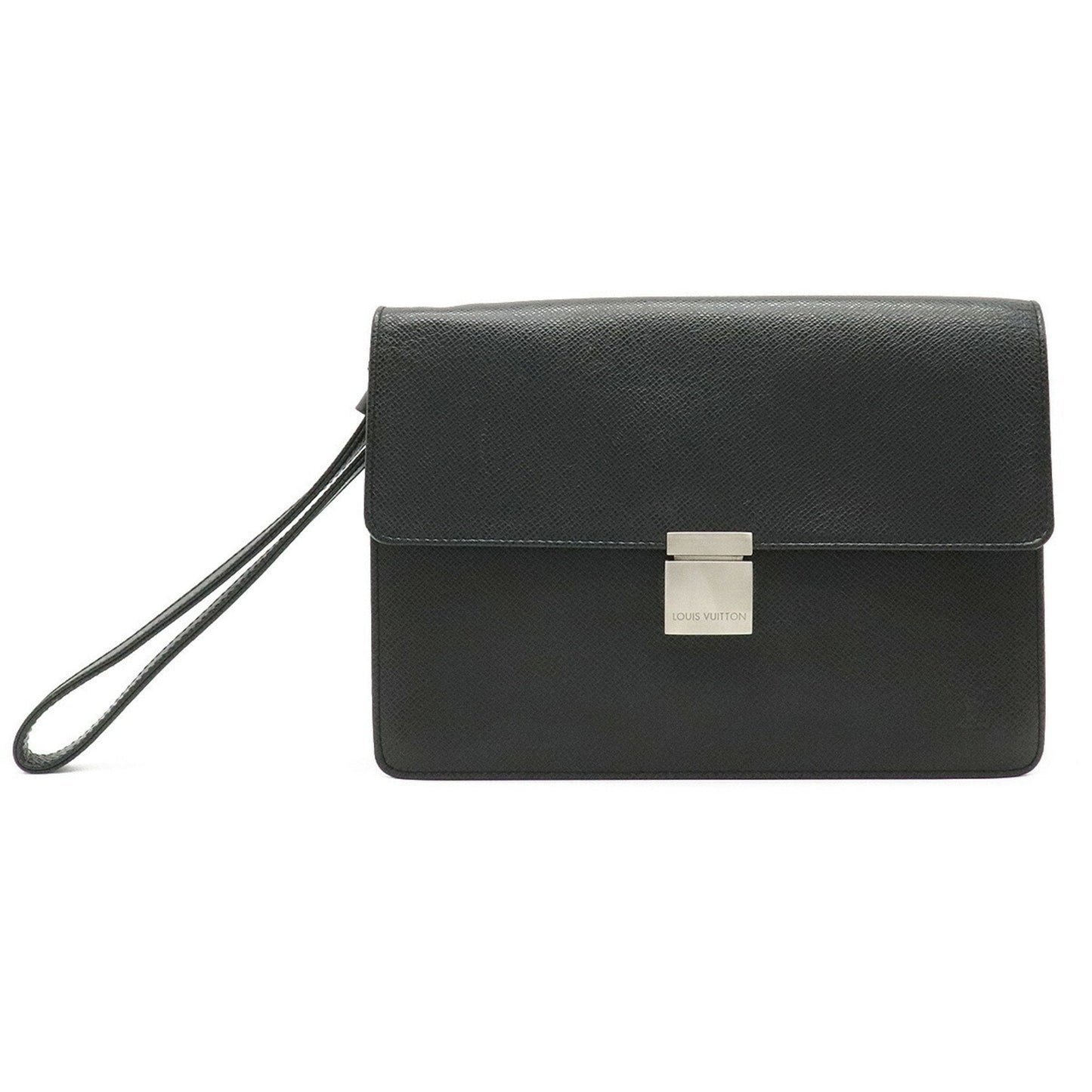 Louis Vuitton Black Leather Selenga clutch bag