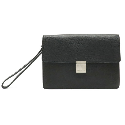 Louis Vuitton Black Leather Selenga clutch bag