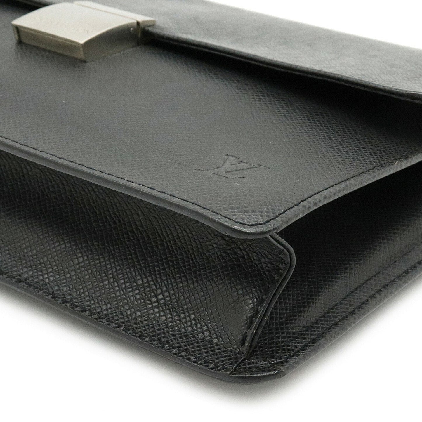 Louis Vuitton Black Leather Selenga clutch bag