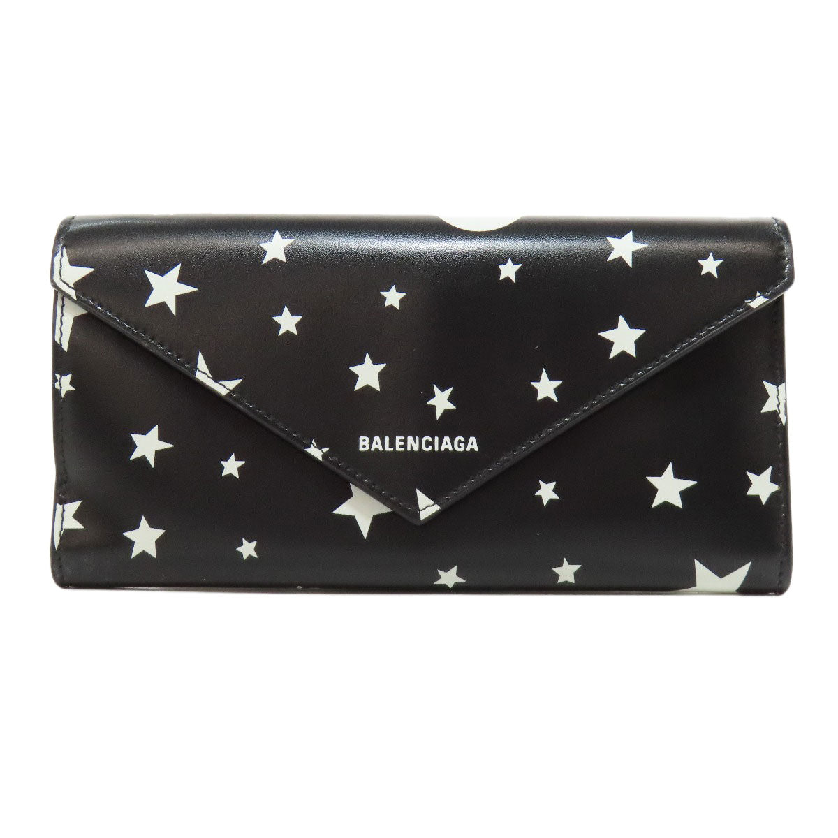 BALENCIAGA Long Wallet Purse 499207 Calfskin black Star motif Women