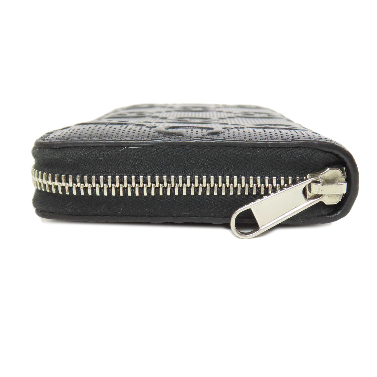 GUCCI Long Wallet Purse 625558 PVC black Zip Around GG Embossed