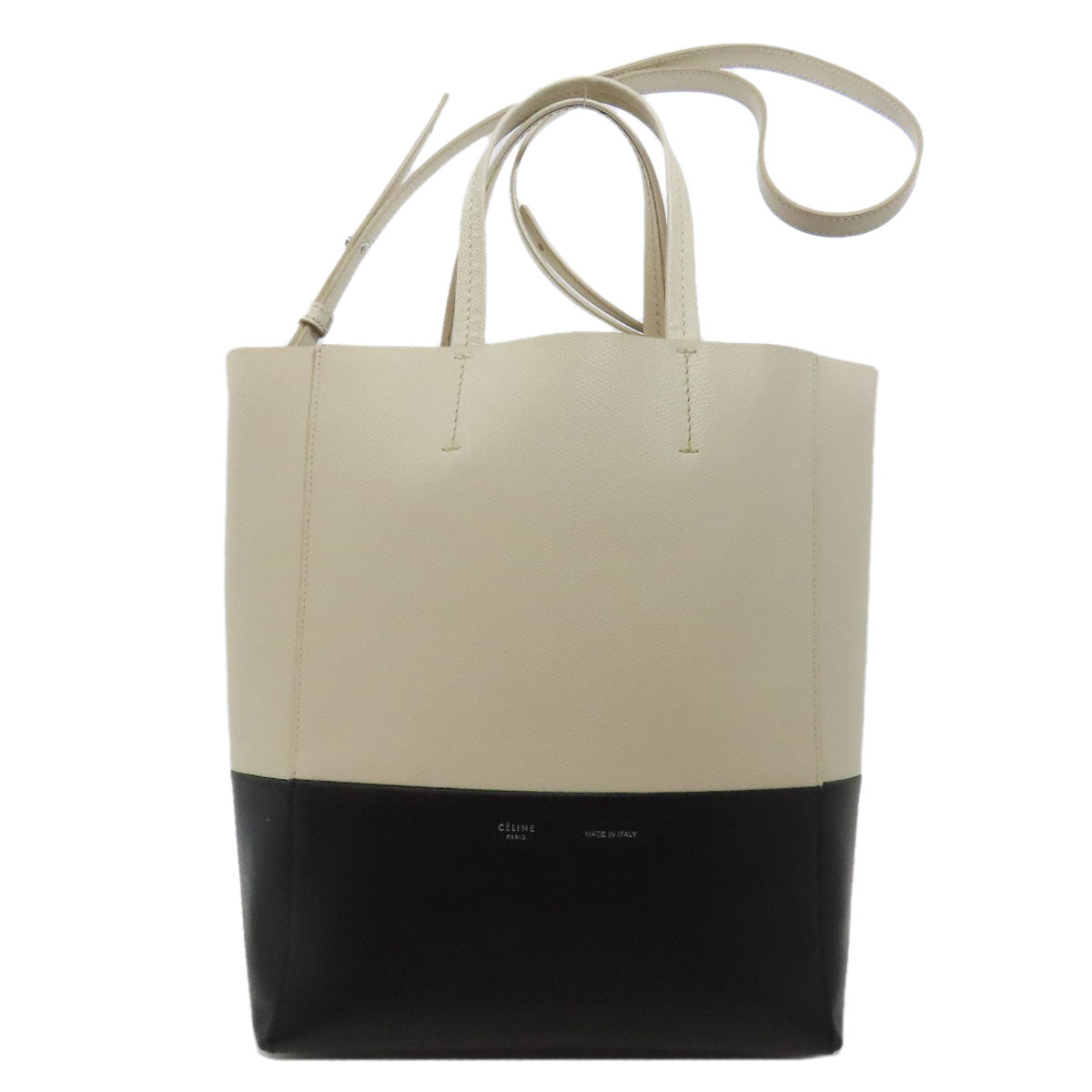 CELINE Handbag leather white Vertical Cabas 2WAY