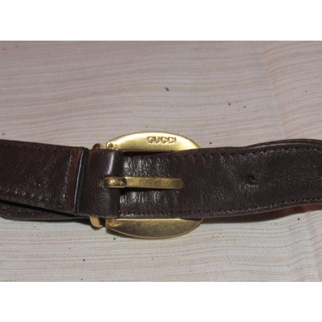 Gucci Vintage Brown Leather With Gold Equestrian Accents Cross Body Bag