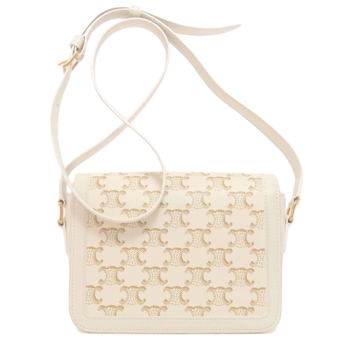 CELINE Shoulder Bag PVC , Calfskin white Teen Triomphe Women