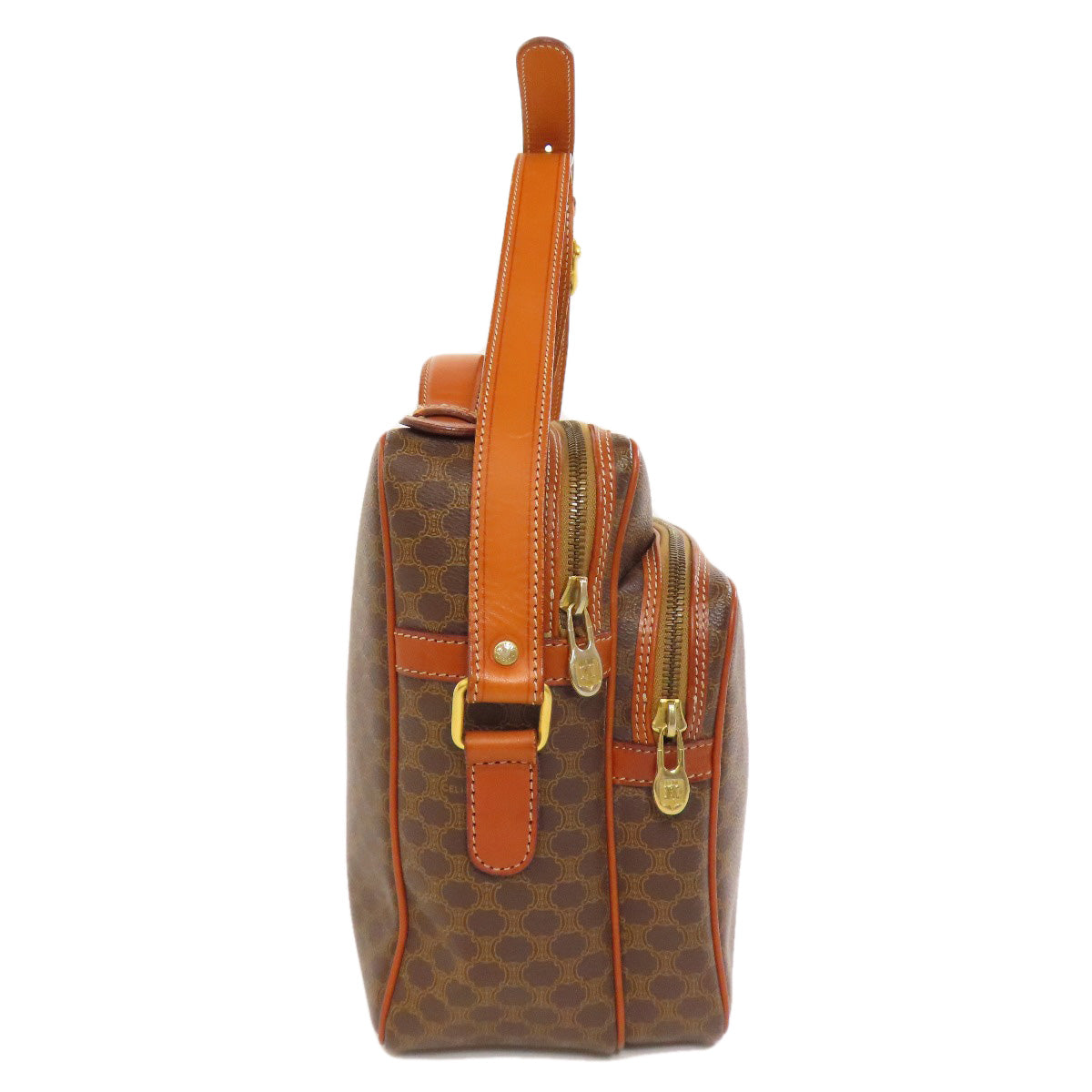 CELINE Shoulder Bag PVC Brown Macadam 2WAY Women