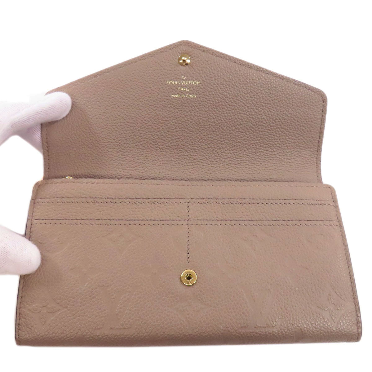LOUIS VUITTON Long Wallet Purse M68708 Ann Platt beige Portefeuille Sara Women