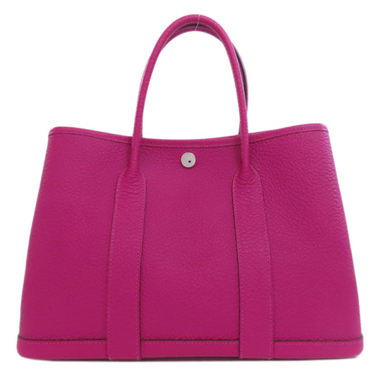 HERMES Handbag Country purple Garden Party TPM SilverMetal