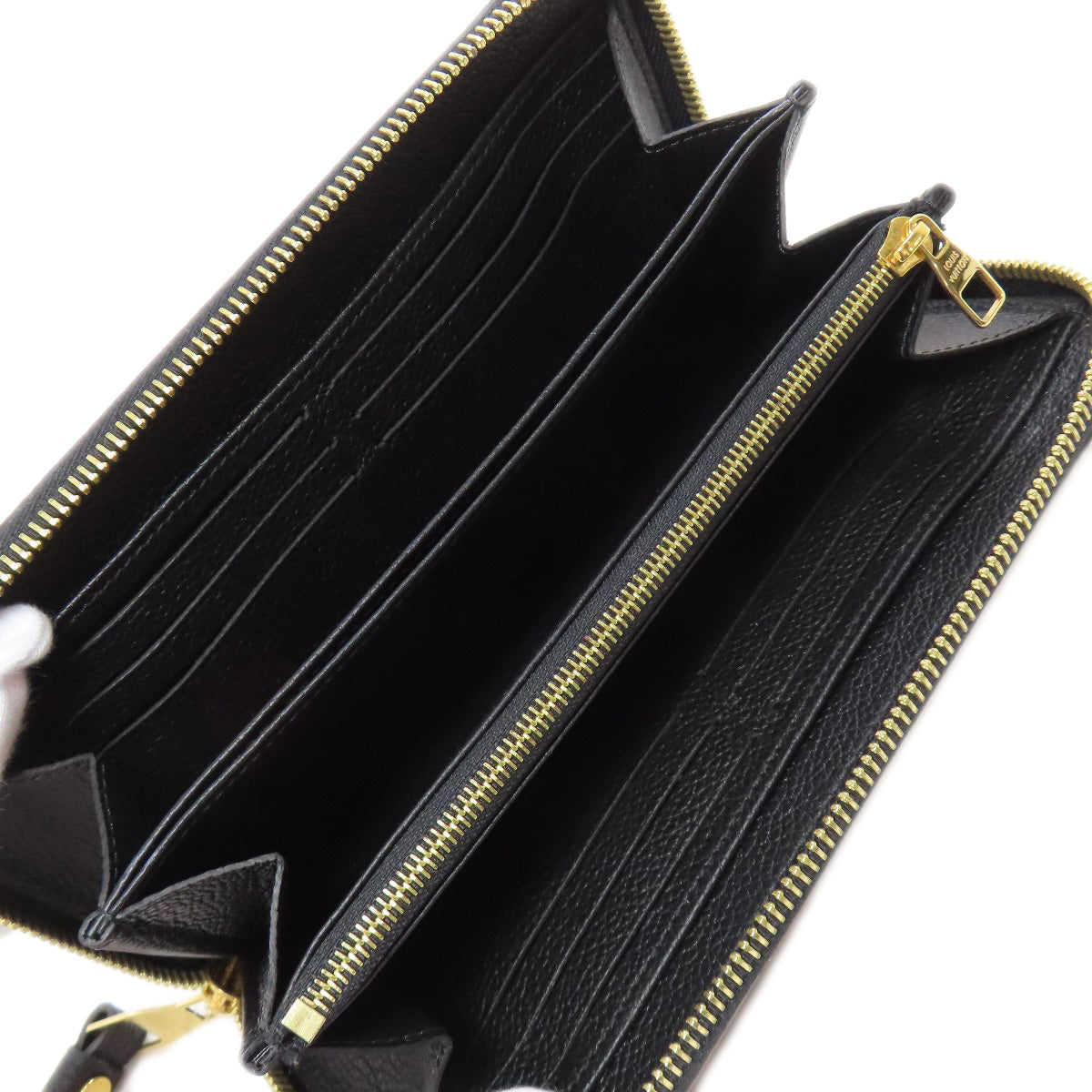 LOUIS VUITTON Long Wallet Purse M80481 Ann Platt black Zippy wallet