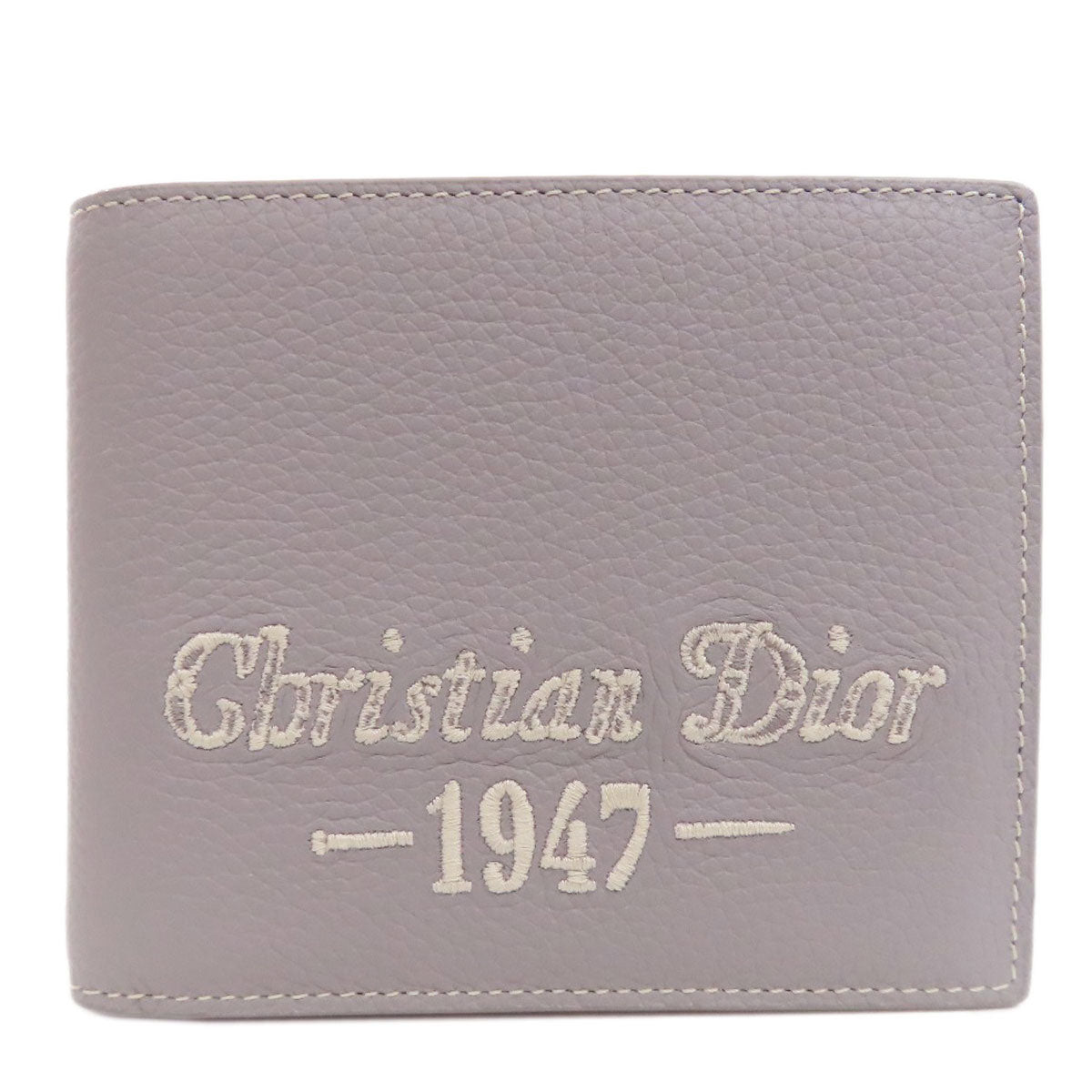 Christian Dior Bifold Wallet leather gray logo Women