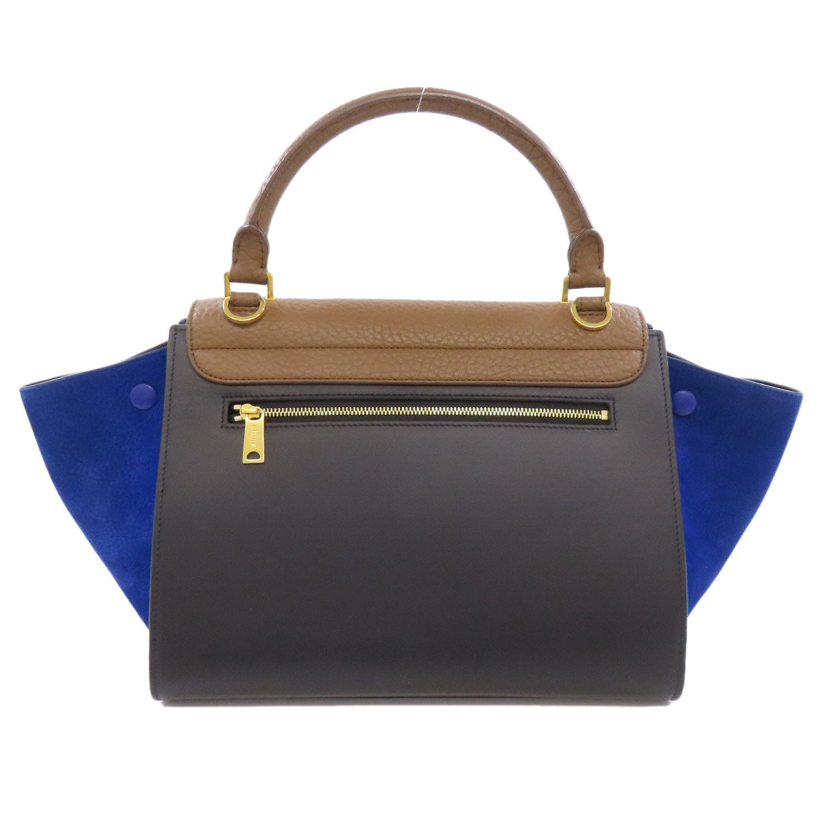 CELINE Handbag Calfskin Brown Trapeze 2WAY