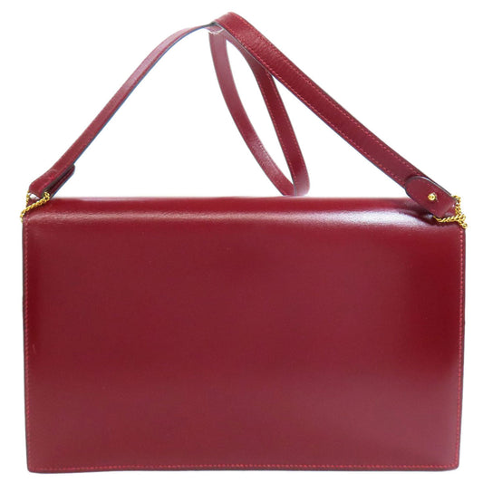 HERMES Shoulder Bag Box scarf Red Riddi Gold Metal
