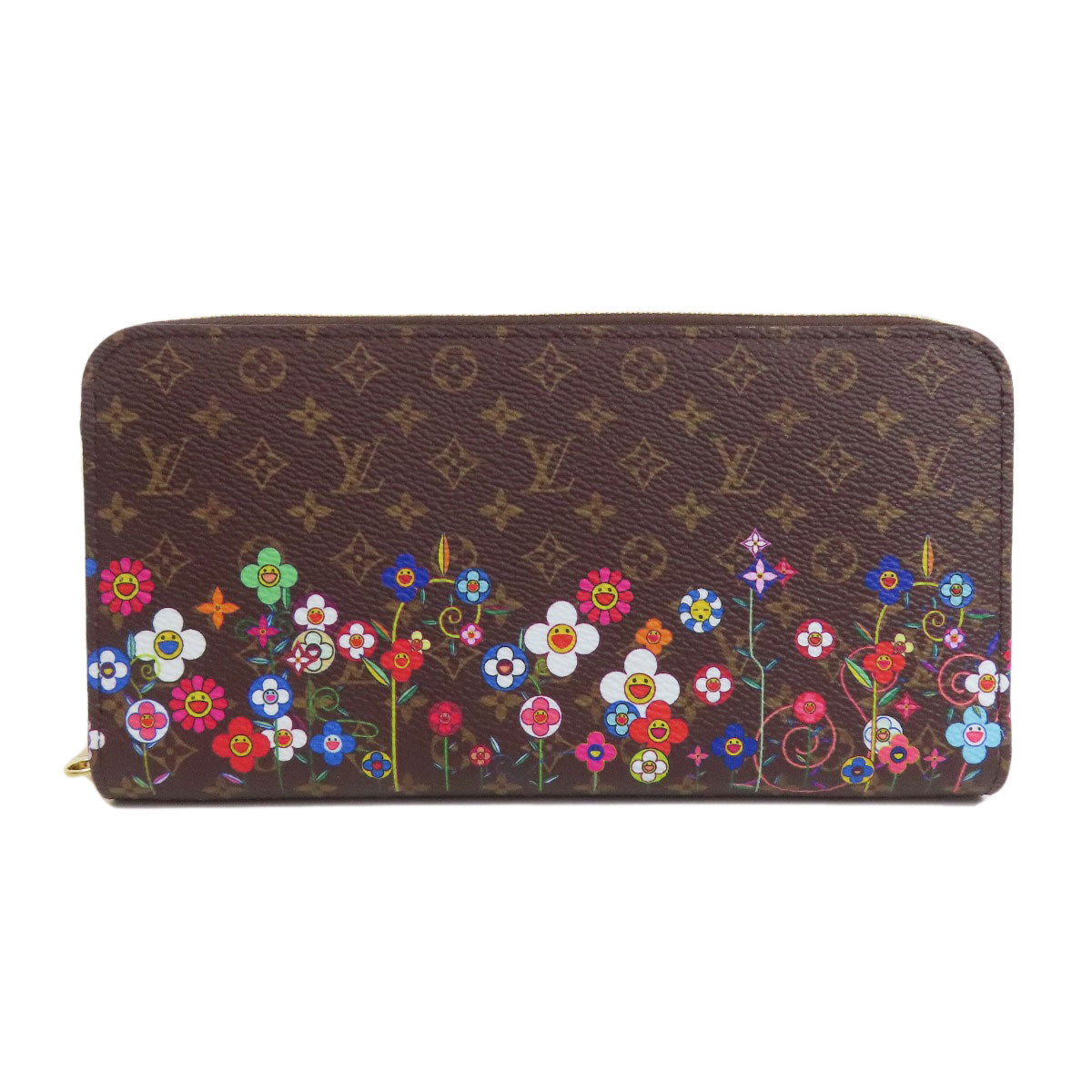 LOUIS VUITTON Long Wallet Purse M14162 Monogram canvas Brown Takashi Murakami collaboration zippy wallet Women
